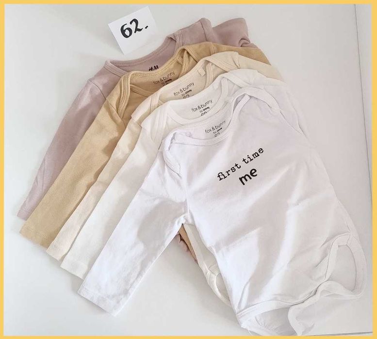 MEGA PAKA dla NIEMOWLAKA dziecka na start roz 62 Body pajac półśpiochy