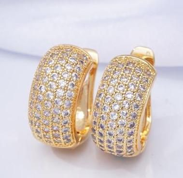 серьги сережки кульчики під золото з камінчиками медицинское