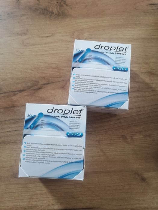 2x Lancety Droplet 28G uniwersalne 200 sztuk