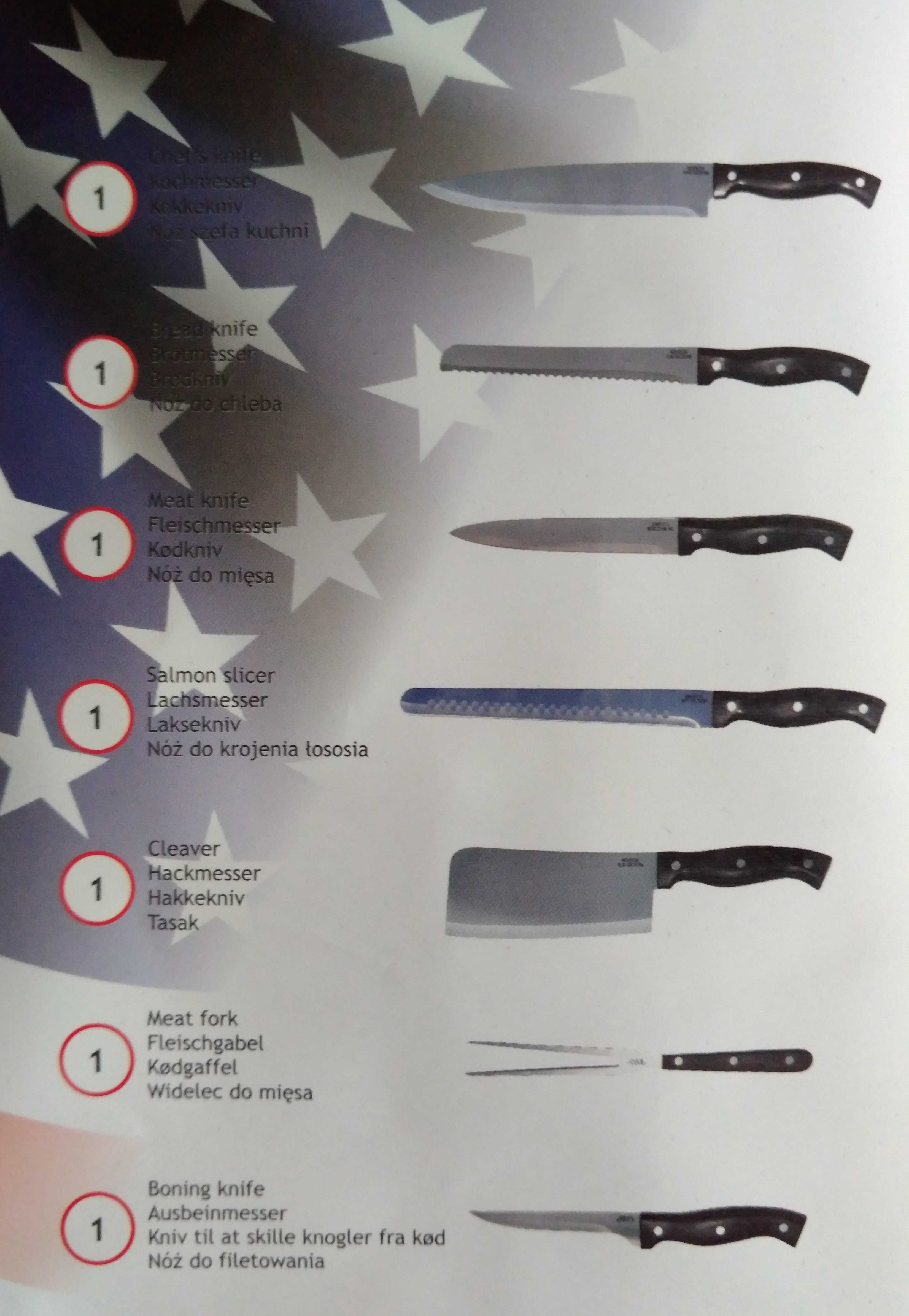 Komplet 24 noży ze stali nierdzewnej - American Best Cooking - walizka