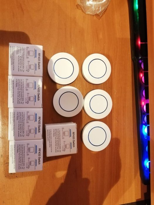 5x bezprzewodowy włącznik świateł przekaźnik 433mhz pilot okrągły nowy