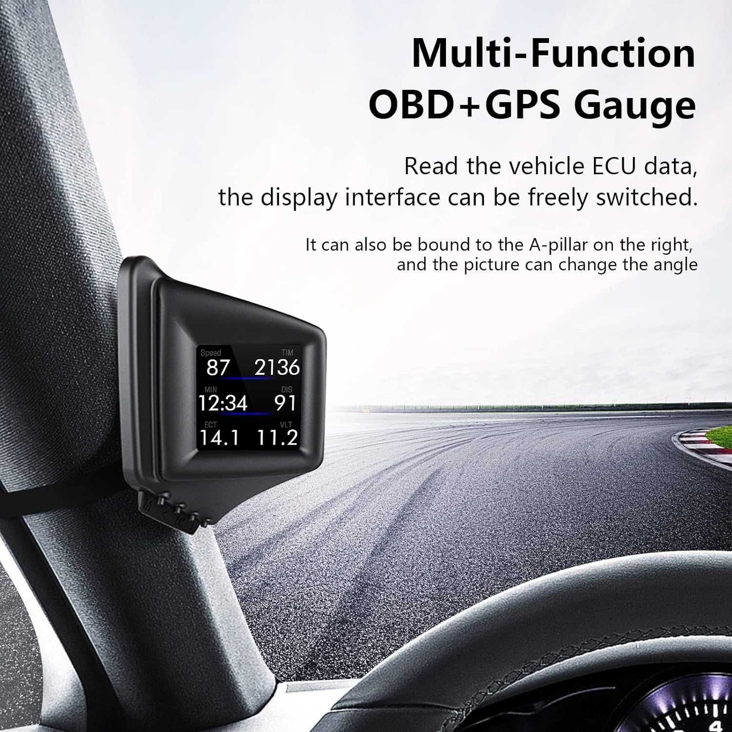 Автомобільний дисплей HUD Head Up OBD + GPS