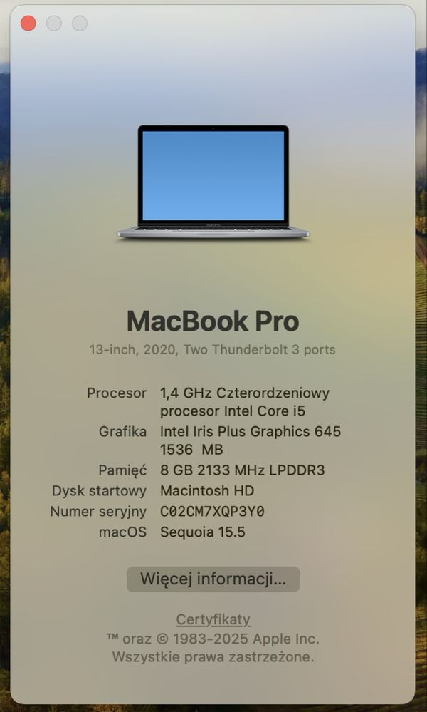 Macbook Pro 13 - dysk 512GB