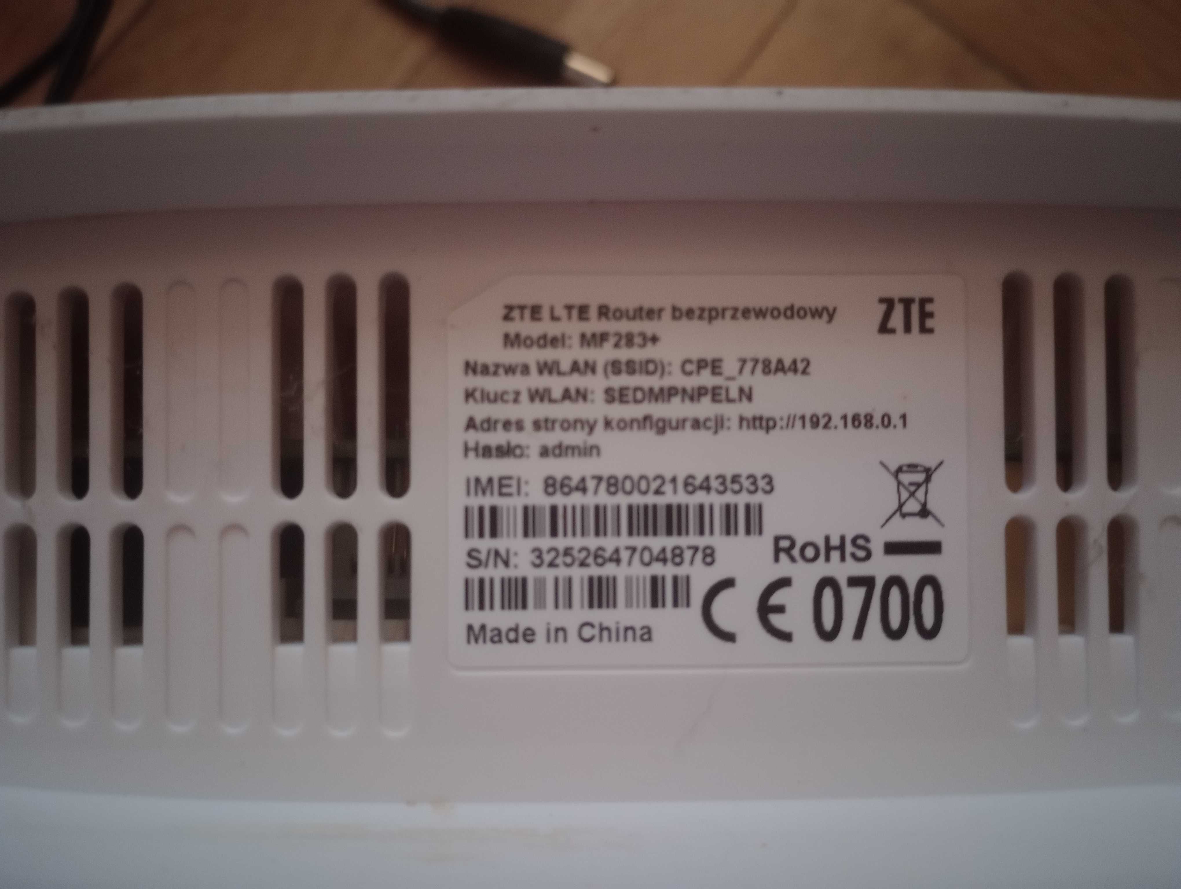 Router LTE ZTE MF283+