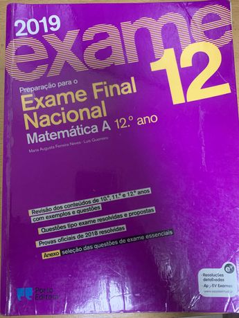 Preparção para o exame nacional Matemática A 12ºano Porto Editora