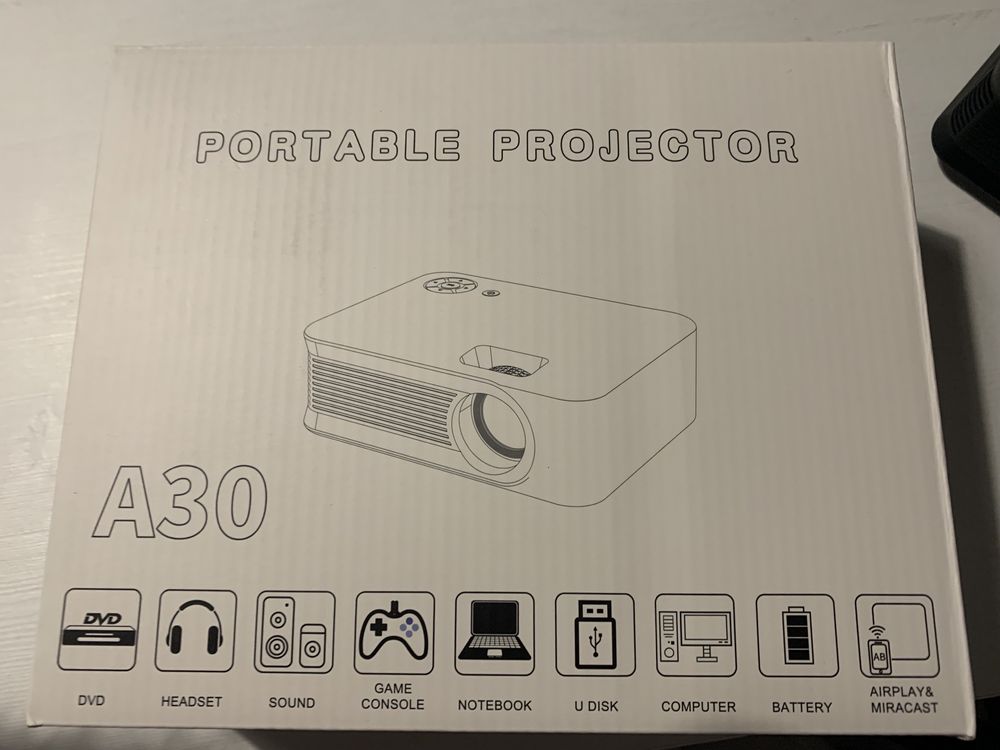 Mini projektor A30C z Bluetooth + pilot