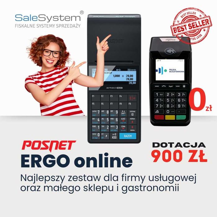 RATY! Kasa fiskalna Posnet Ergo Online i terminal płatniczy za 0zł