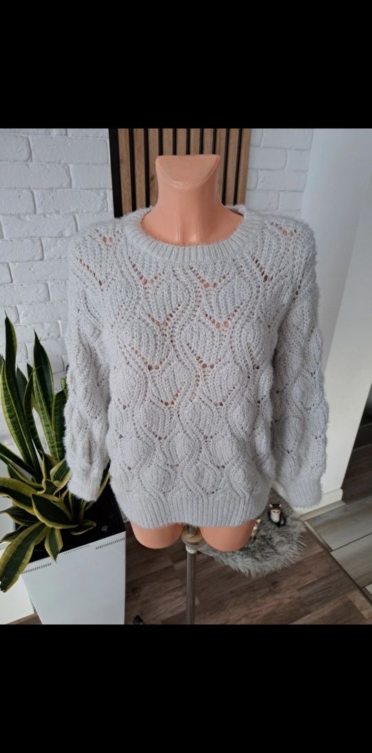 Sweterek splot ciepły zimowy l/XL