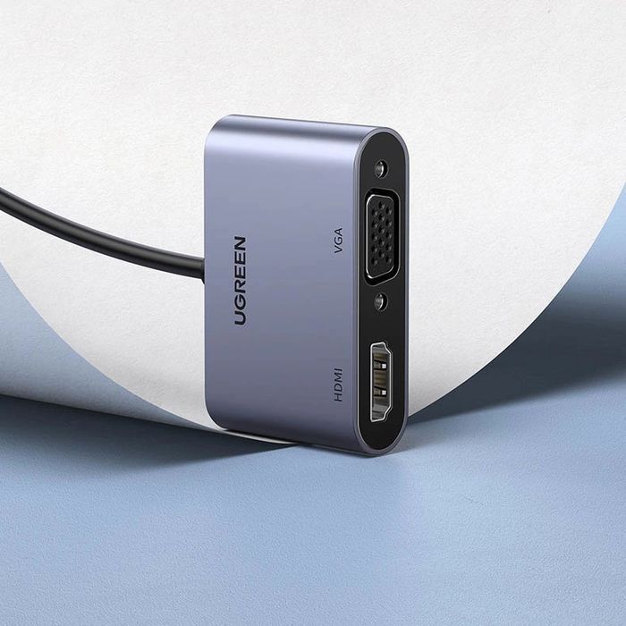Przejściówka Ugreen CM449 USB - HDMI 1.3, VGA 1.2 - szara