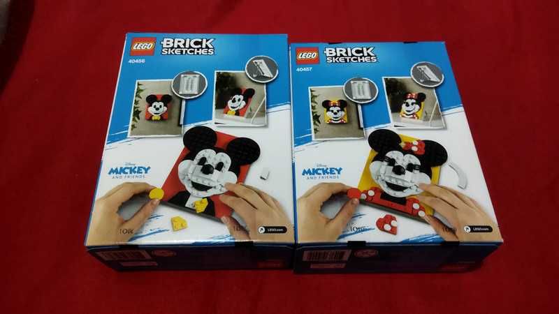 Conjunto 40456 Lego Mickey Mouse + 40457 Lego Minnie Mouse