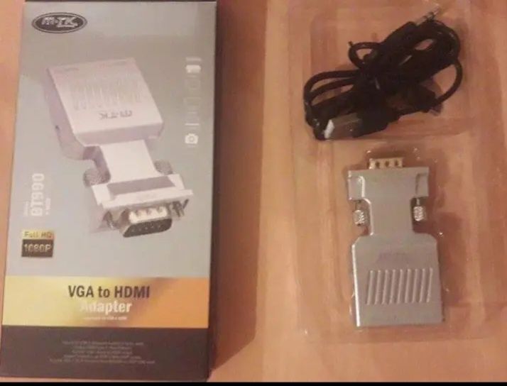 Novo Adaptador  VGA a HDMI com caixa .