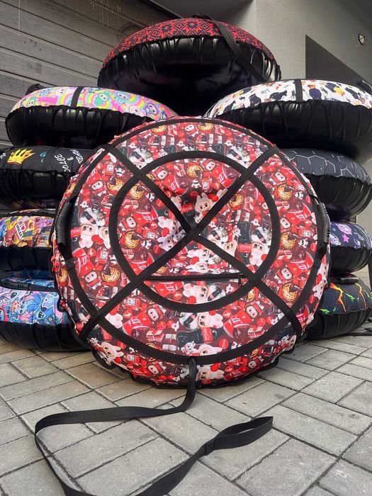 Тюбінг надувний 2в1 100 120 см Орнамент різні принти до 200 кг санки