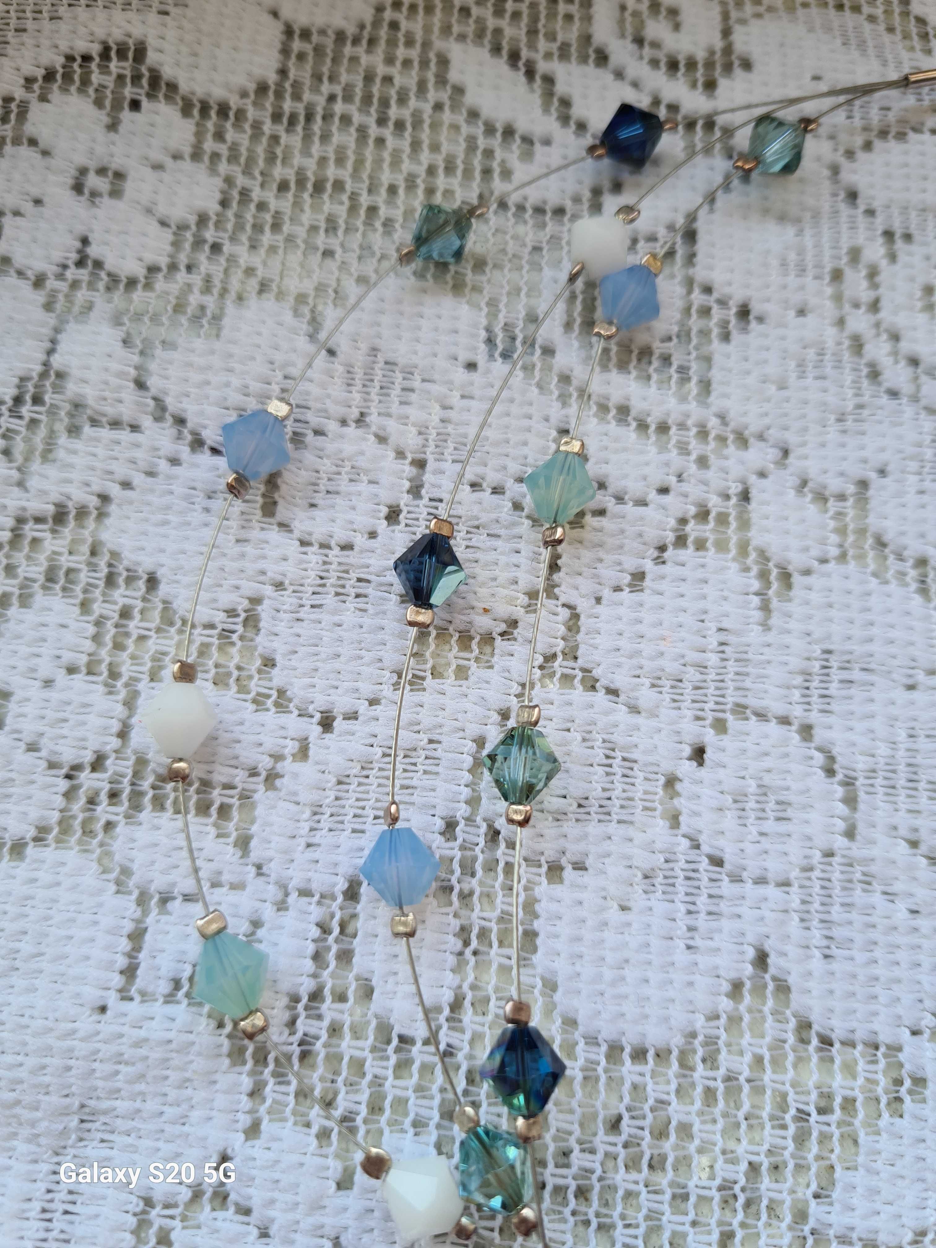 Zestaw naszyjnik i kolczyki kryształki Swarovski srebro