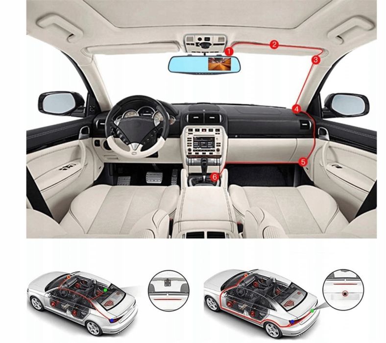 Wideorejestrator 1080P z kamerą cofania W01