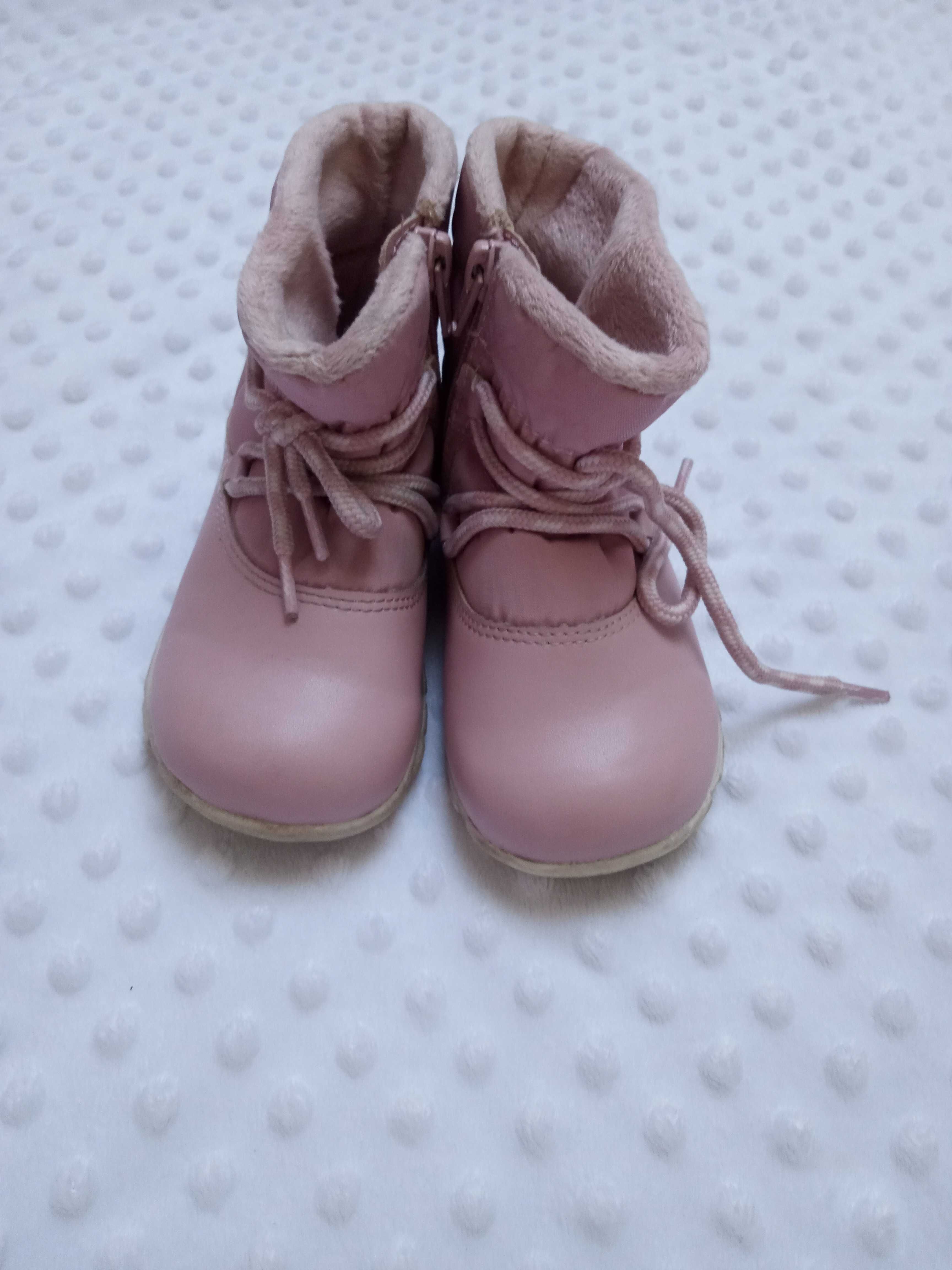 Kozaki kozaczki buciki dla dziewczynki zimowe różowe r 26 H&m