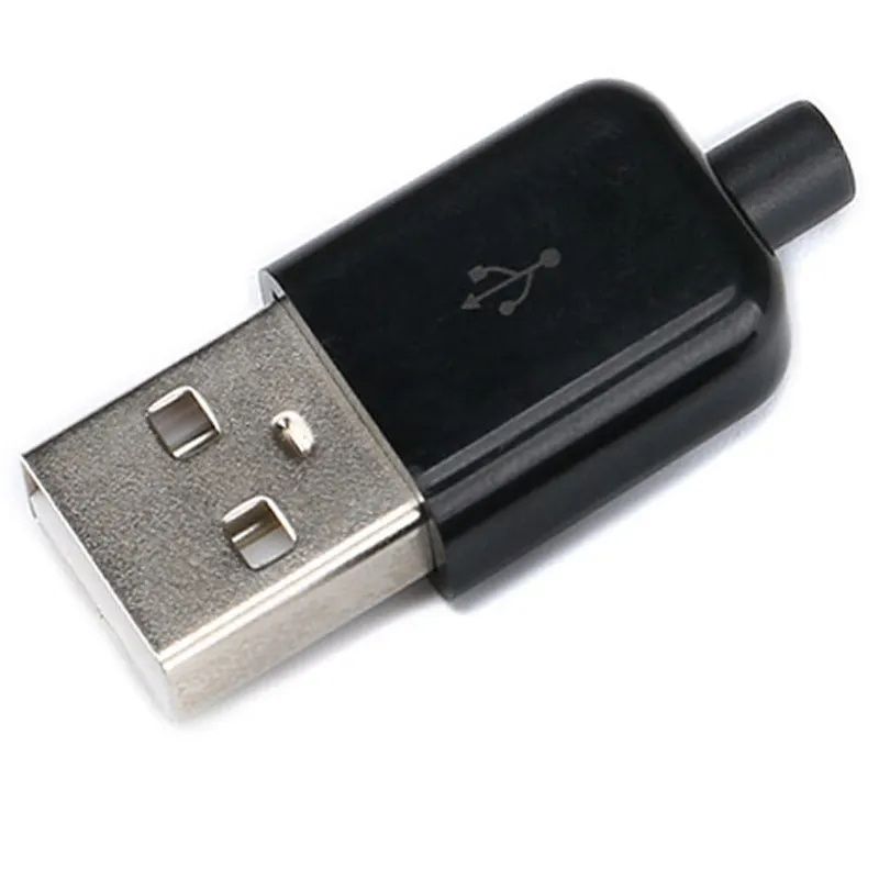 Штекер USB тип A, розбірний, під кабель, баккеліт