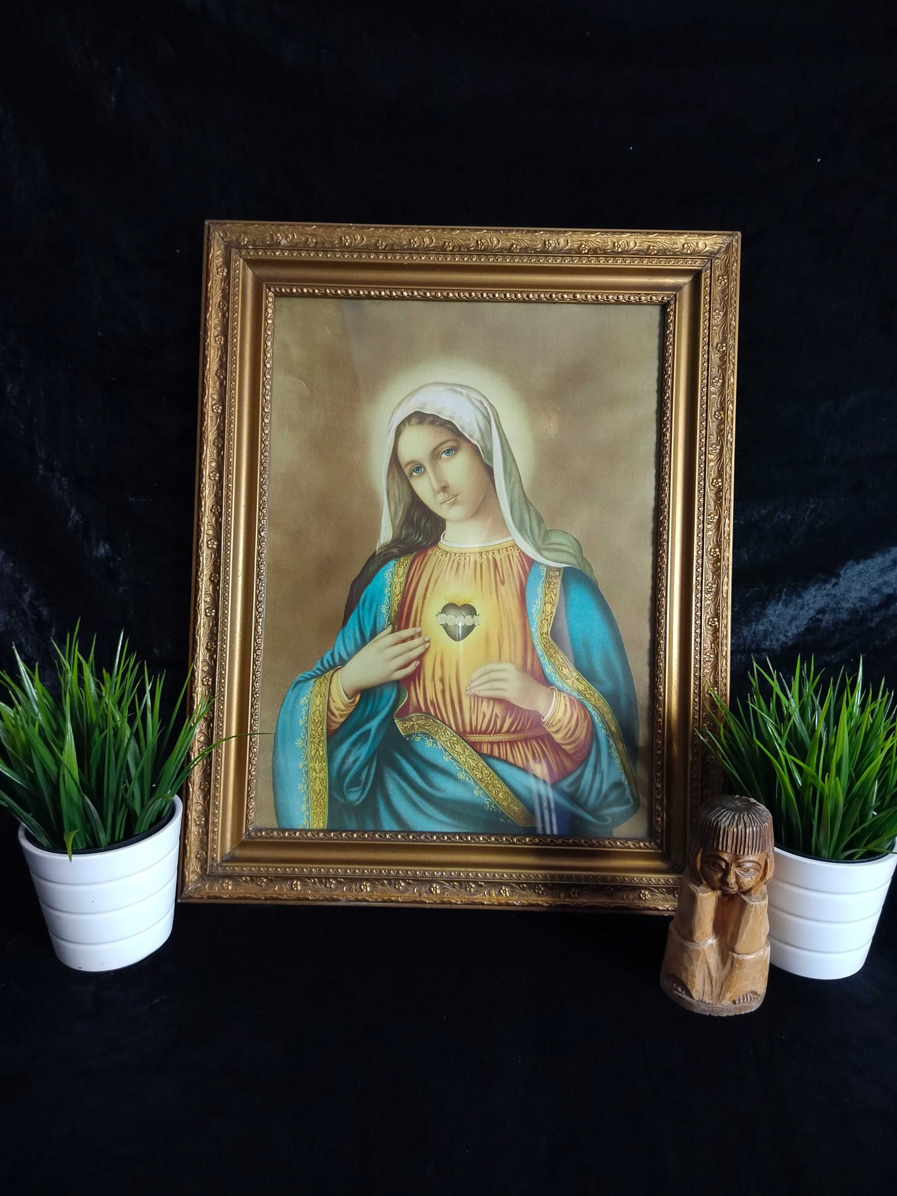 Serce Maryi stary obraz w starej ramie 0S1014