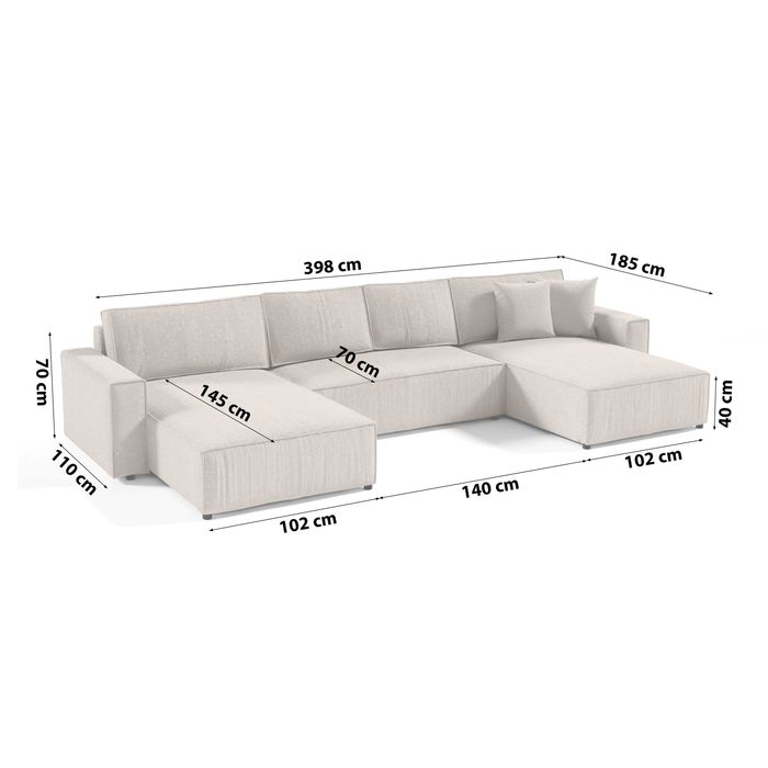 Piekny naroznik U z funkcja spania z wystawy