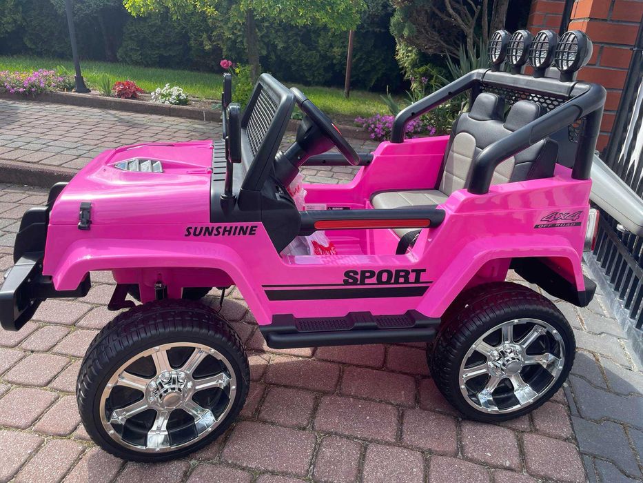 NOWE Auto na akumulator DUŻY JEEP 4×4 Samochód PILOT + LED + EVA 180W