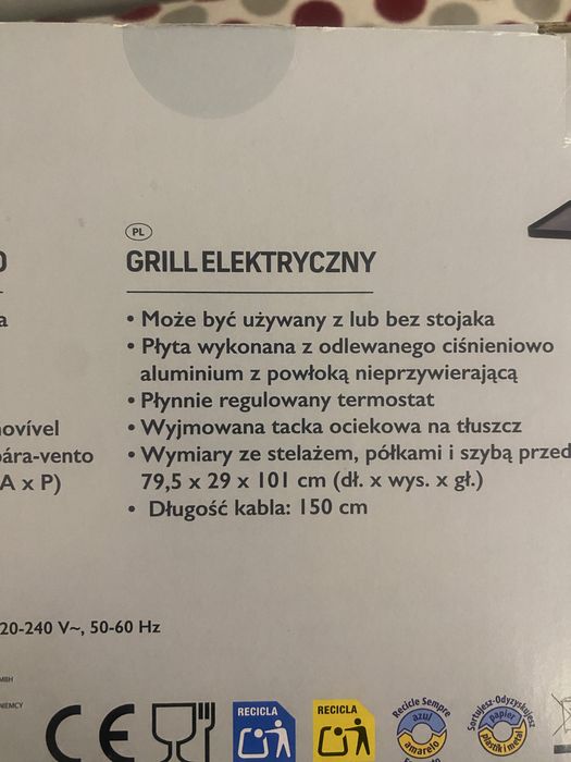 Grill elektryczny ogrodowy balkon nowy