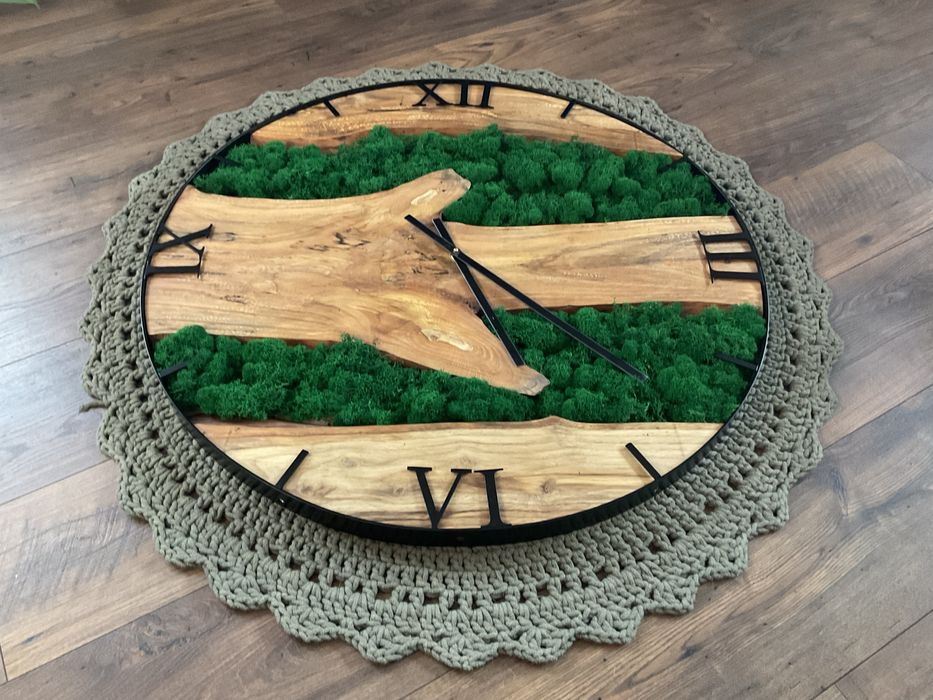 Zegar ścienny drewno dąb 80 cm