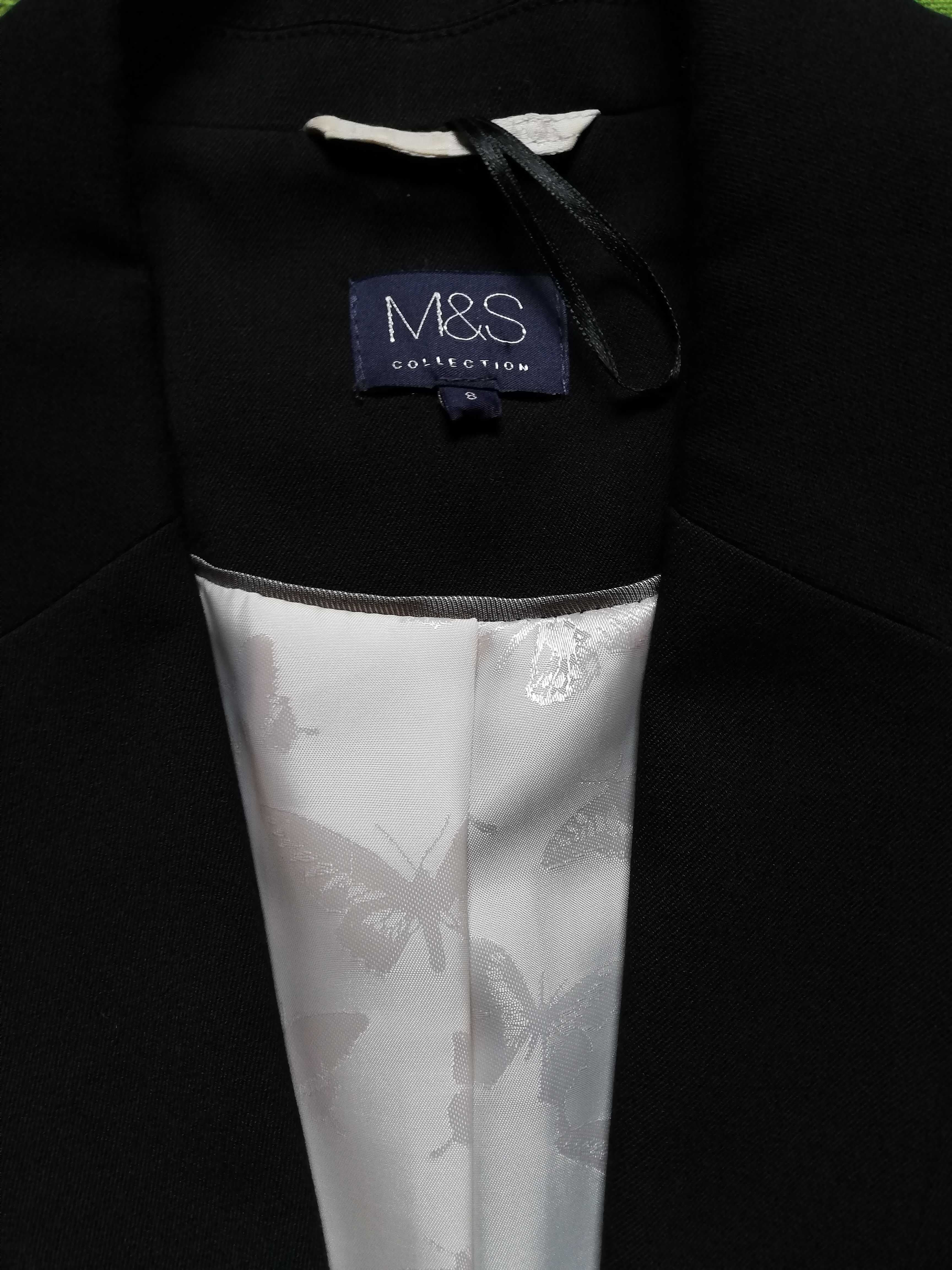 Elegancka marynarka M&S 36 S taliowana żakiet czarny Marks & Spencer
