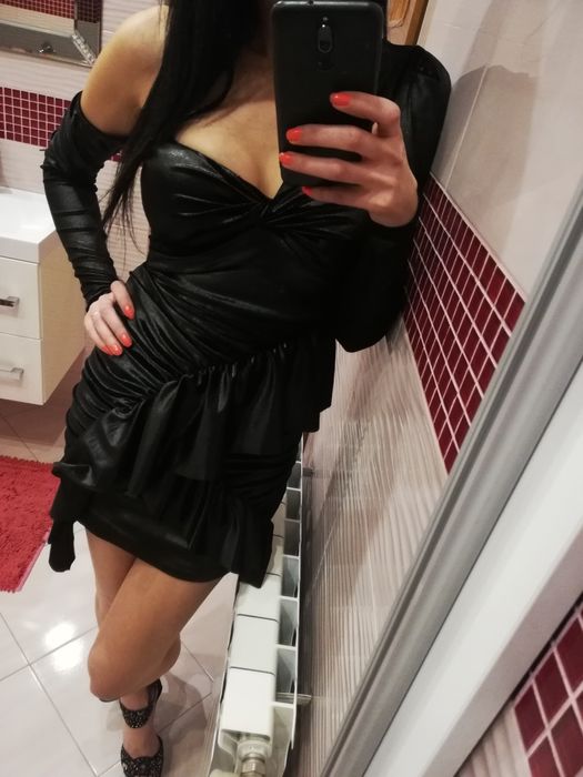 Czarna sukienka Lou Norah 34 xs s sexy panieński wesele sylwester