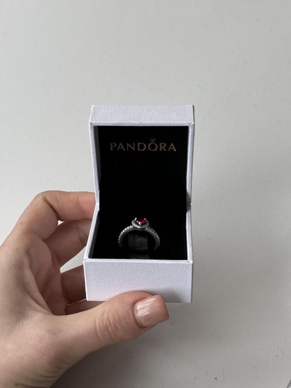 Каблучка кільце пандора pandora колечко з червоним сердечком срібло925