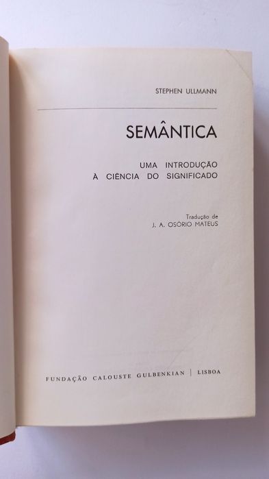 Semântica: Uma Introdução à Ciência do Significado - Stephen Ullmann
