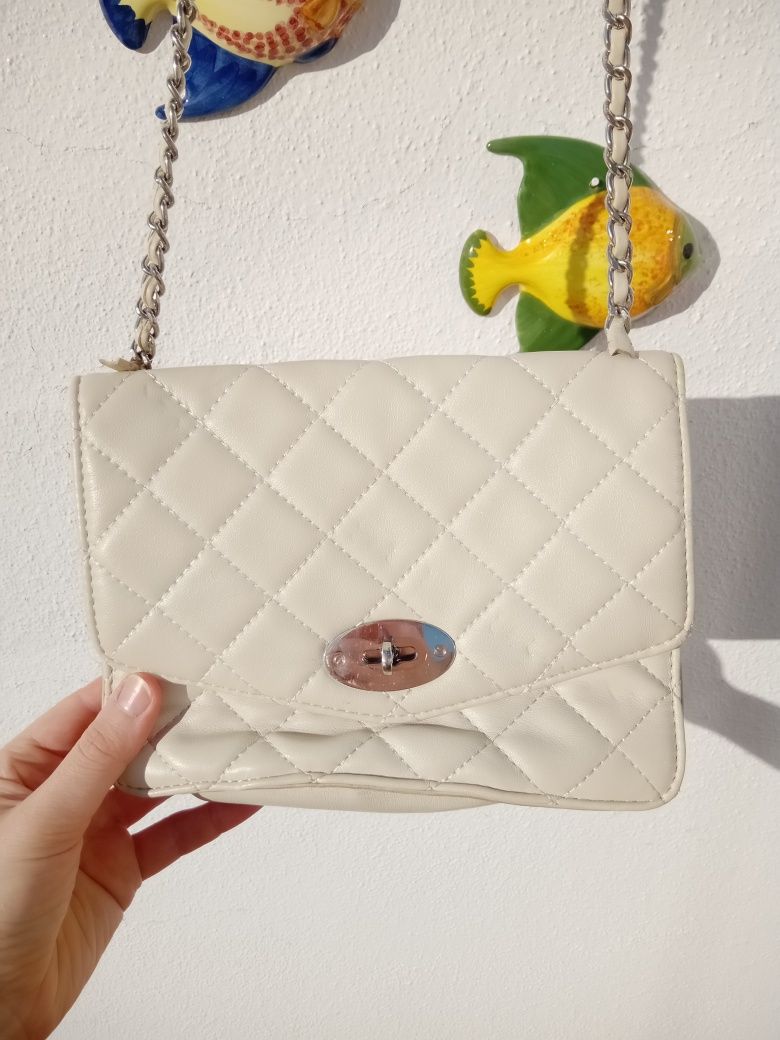 Mala tiracolo de ombro creme Misako