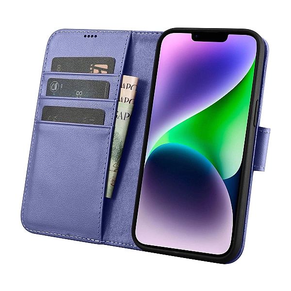 iCarer Wallet Case 2in1 etui iPhone 14 skórzany pokrowiec z klapką Ant