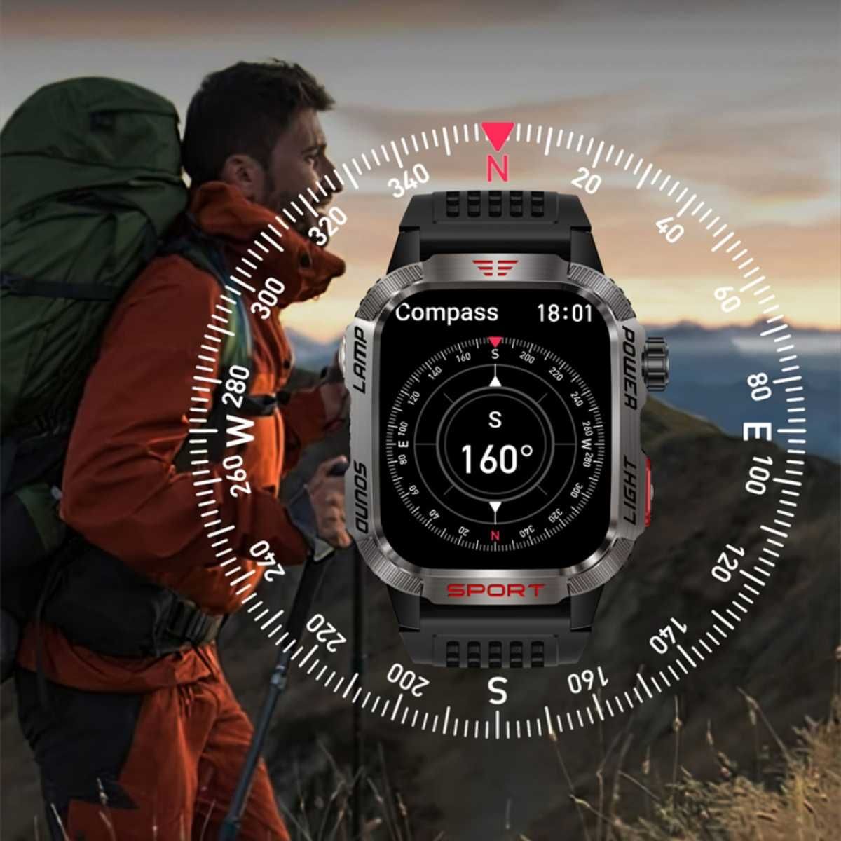 Смарт часы: LIGE. HT29. NFC. Compass. LED-фонарик.