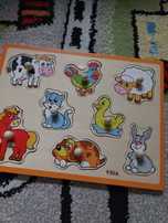 Drewniane Puzzle Farma Zwierzątka  Viga