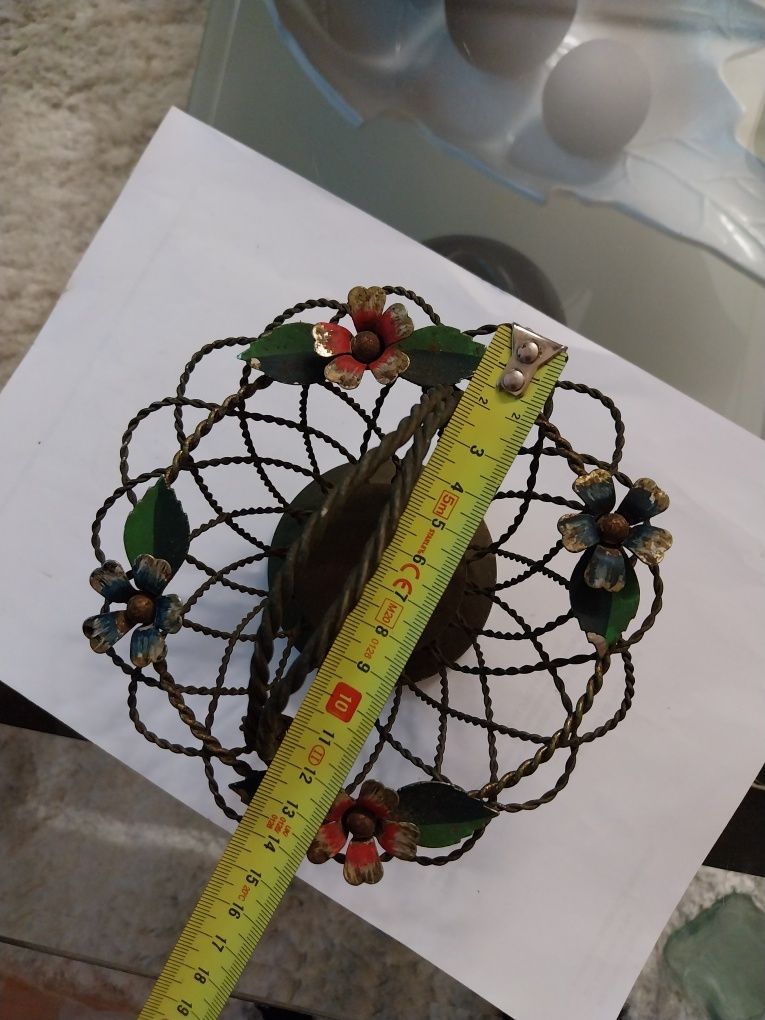 Cesta filigrana banhada em prata ( não limpa)