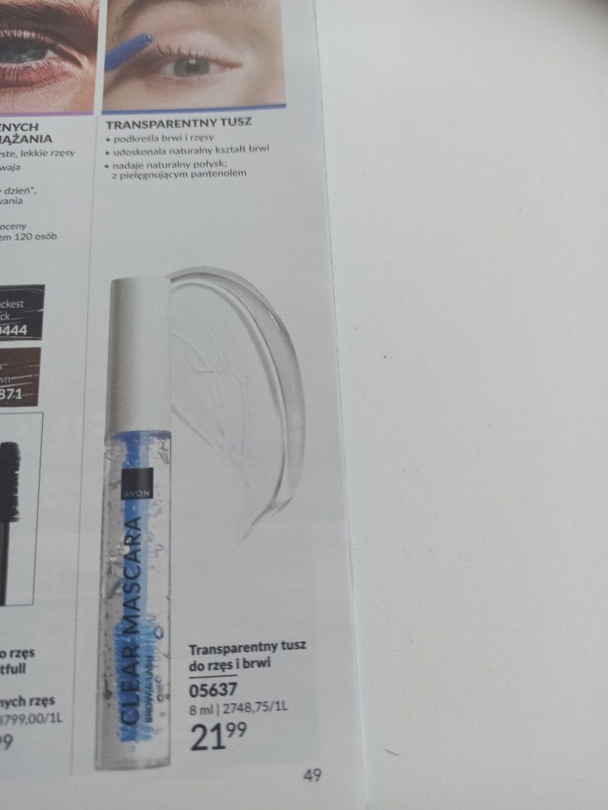 Transparentny tusz do rzęs i brwi. Avon. Nowy.