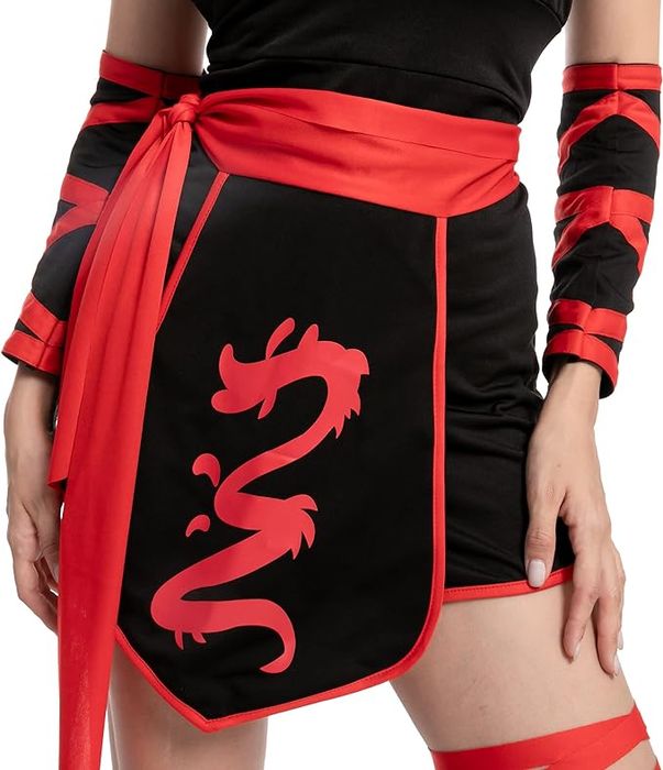 Kostium Ninja Assassin dla Kobiet, Czerwony S