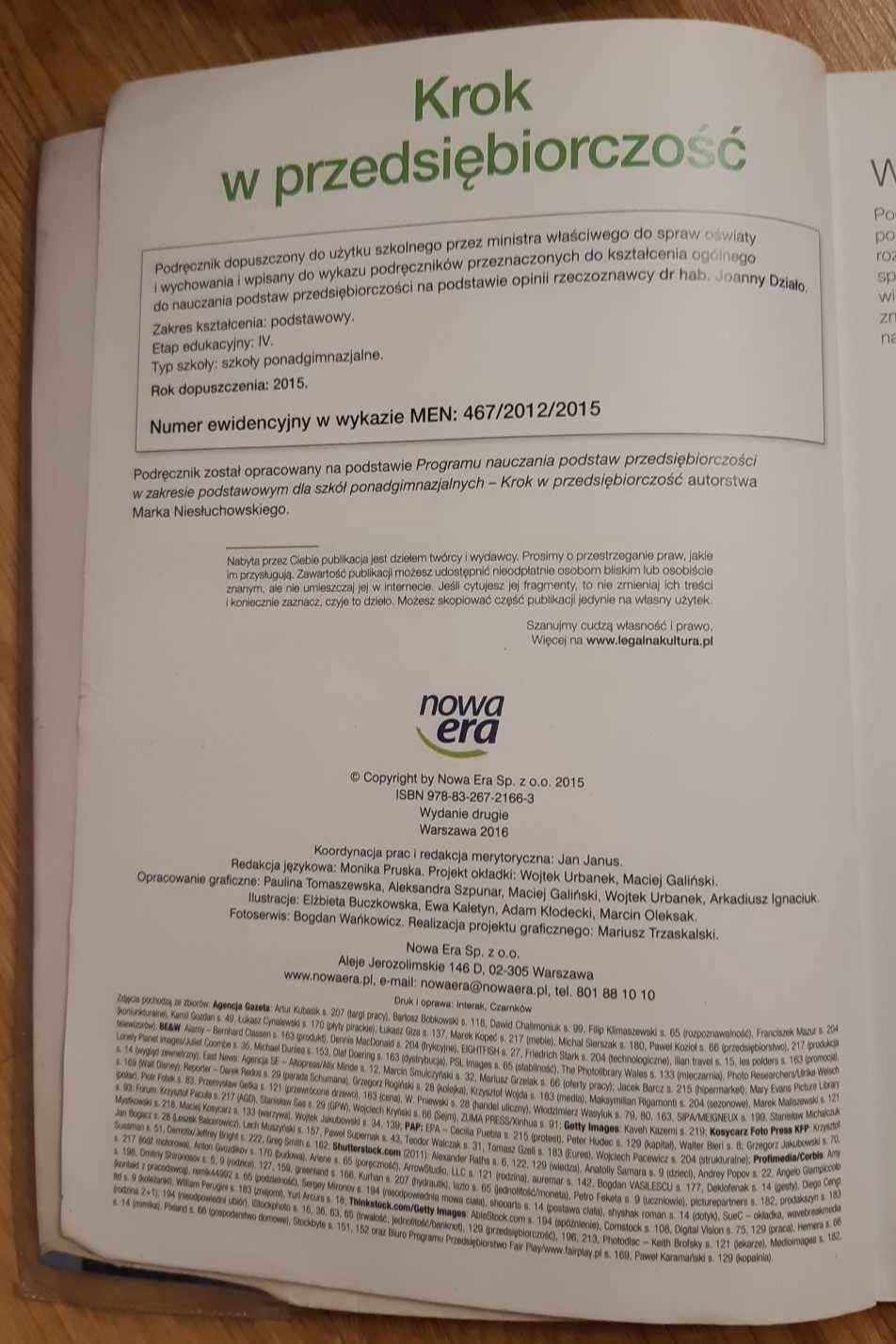 Podręcznik "Krok w przedsiębiorczość" Nowa Era