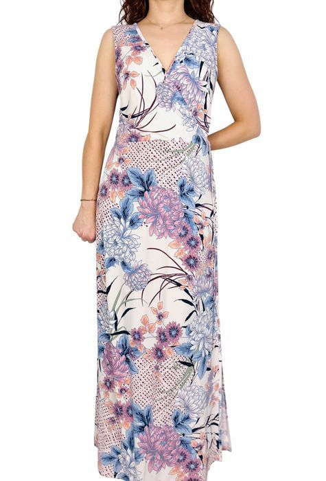 Sukienka maxi w kwiaty z kopertowym dekoltem XL 42 Bonmarche