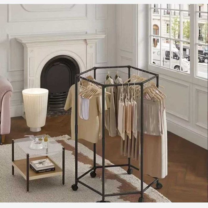 Вішак для одягу з поворотом на 360° для спальні, шестикутна, обертова