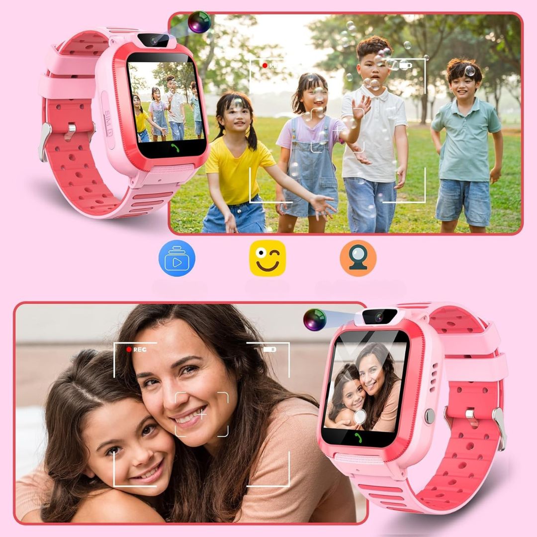 Inteligentny Zegarek Smartwatch Dla Dziecia GPS SOS SIM różowy j.pol