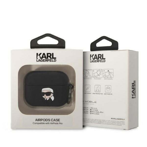 Etui na AirPods Pro Karl Lagerfeld Czarny 3D Silicone