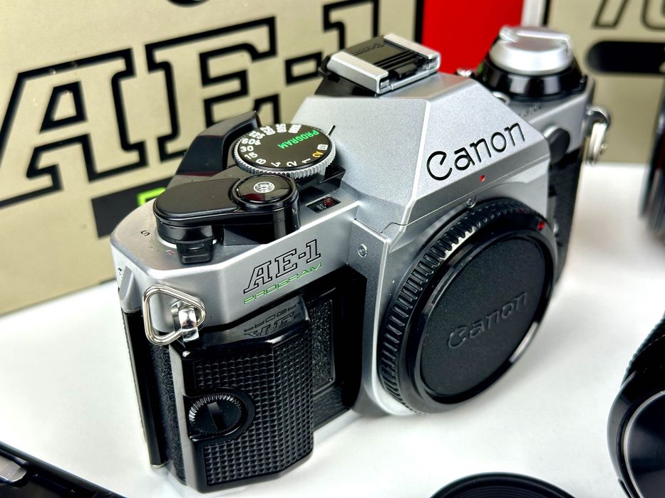 Canon AE-1 Program + 3 obiektywy + Power Winder A | w pudełkach