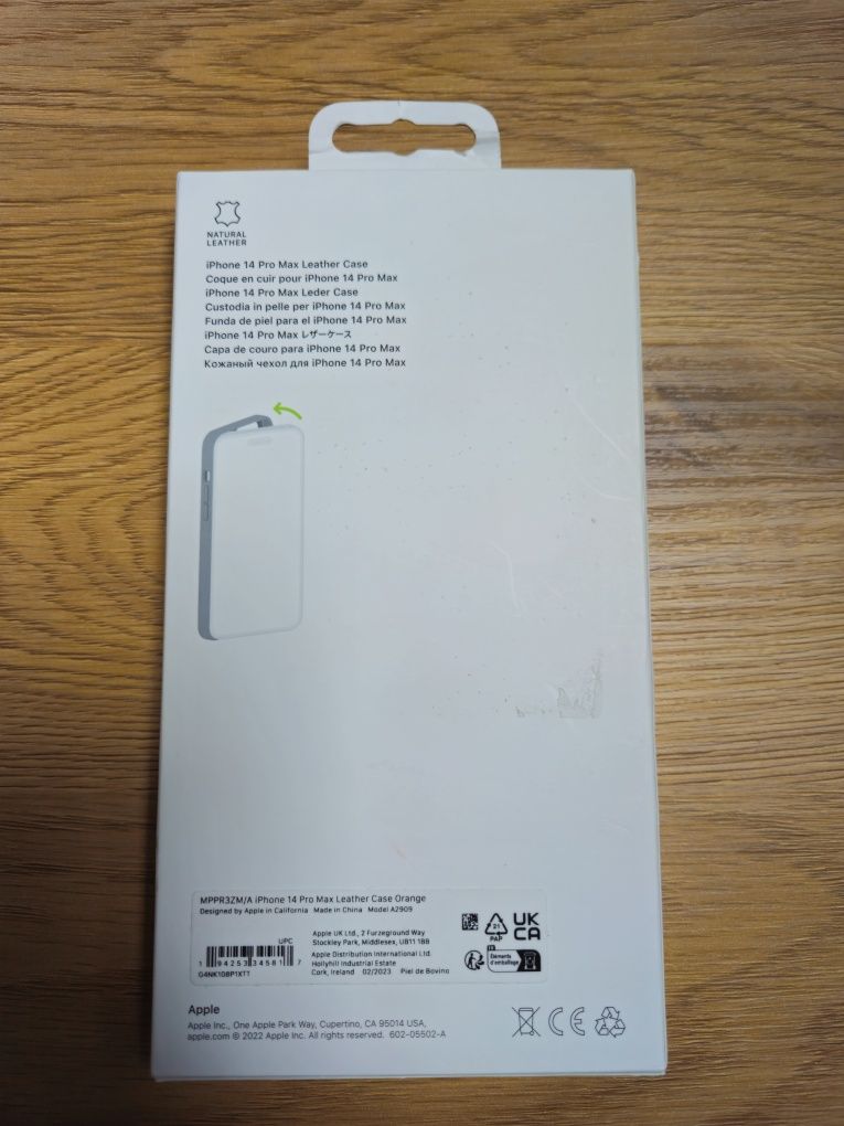 Nowy, oryginalny Apple Leather Case dla iPhone 14 PRO MAX