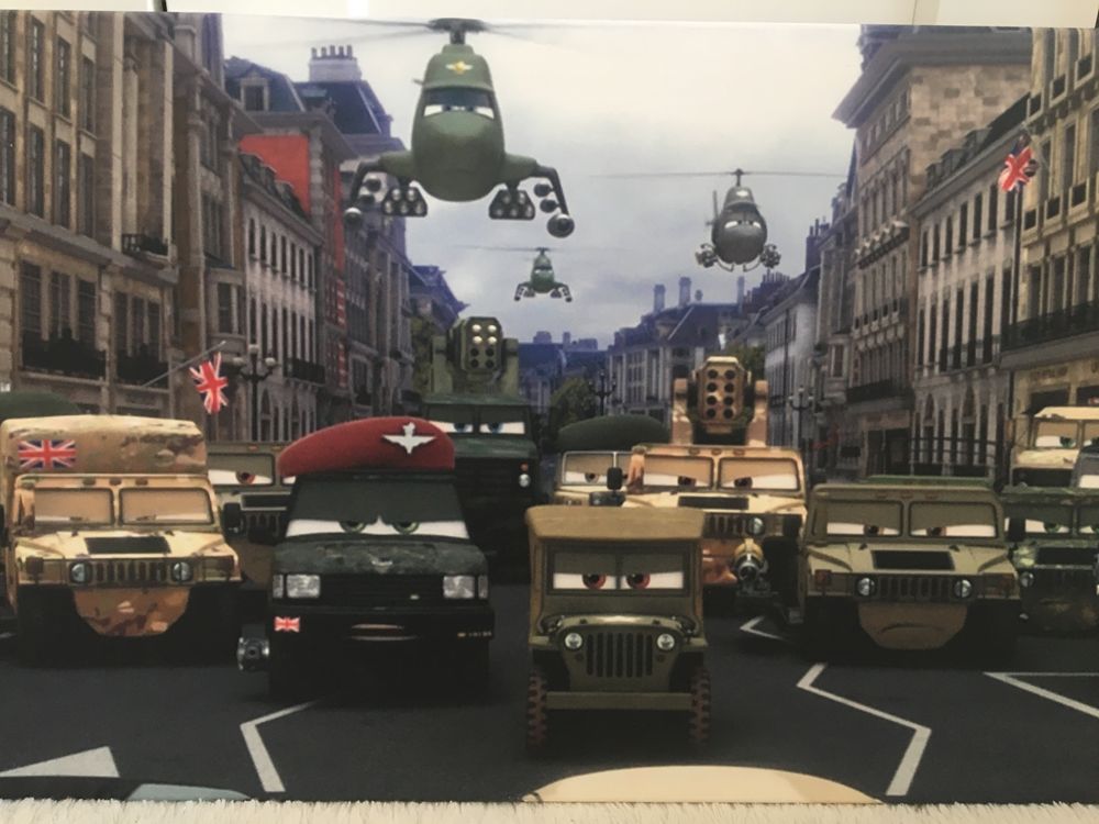 Plakat obraz na ścianę Auta Cars Zigzak McQueen Sarge Sierżant
