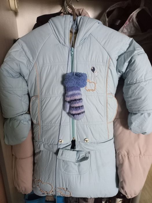 Зимній дитячий комбінезон Трійка 3 в 1 (куртка, конверт та комбінезон)