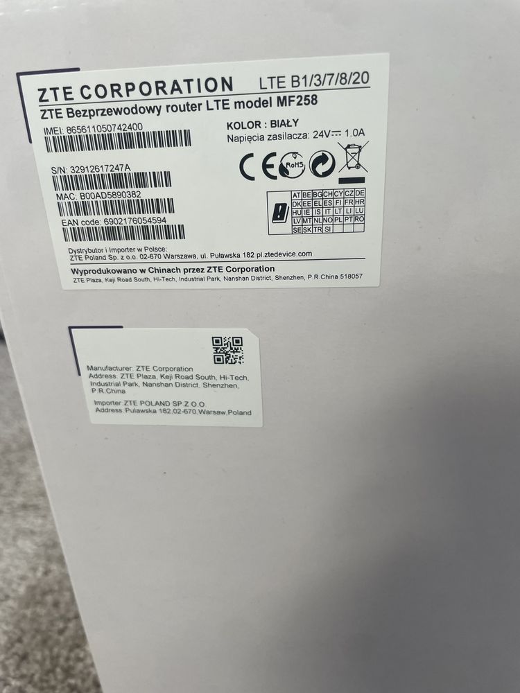ZTE MF258 ODU-IDU router zewnętrzny LTE KAT. 15