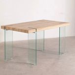Mesa de Jantar rectangular em MDF e pernas vidro  (190 x 95 cm)