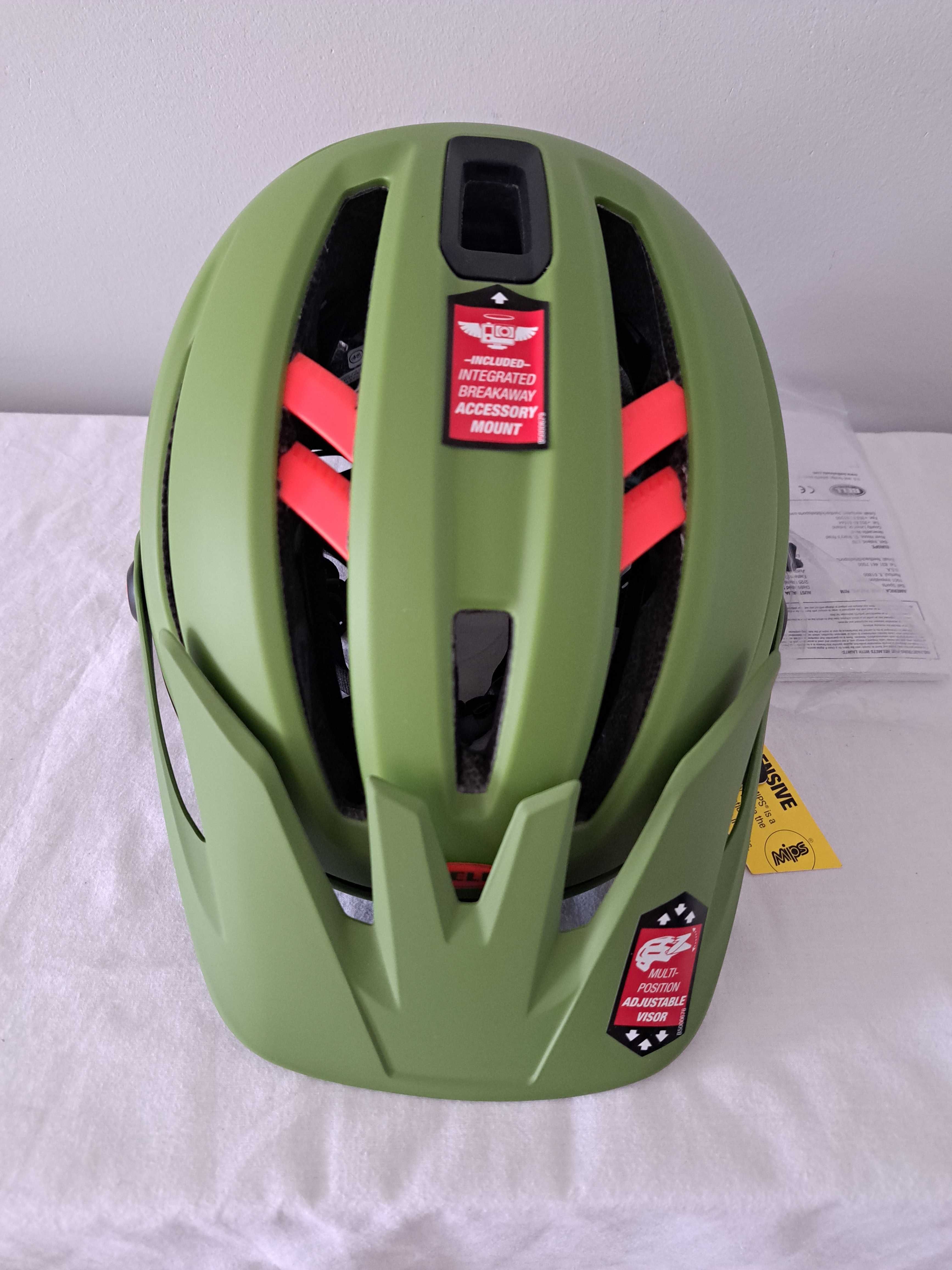 Kask rowerowy Bell Sixer Integrated Mips Green Red M 55-59cm