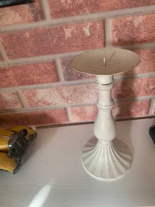 Świecznik shabby chic metalowy duży