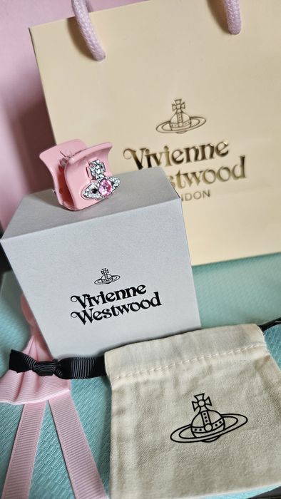 Spinka do włosów Vivienne Westwood różowa cyrkonie
